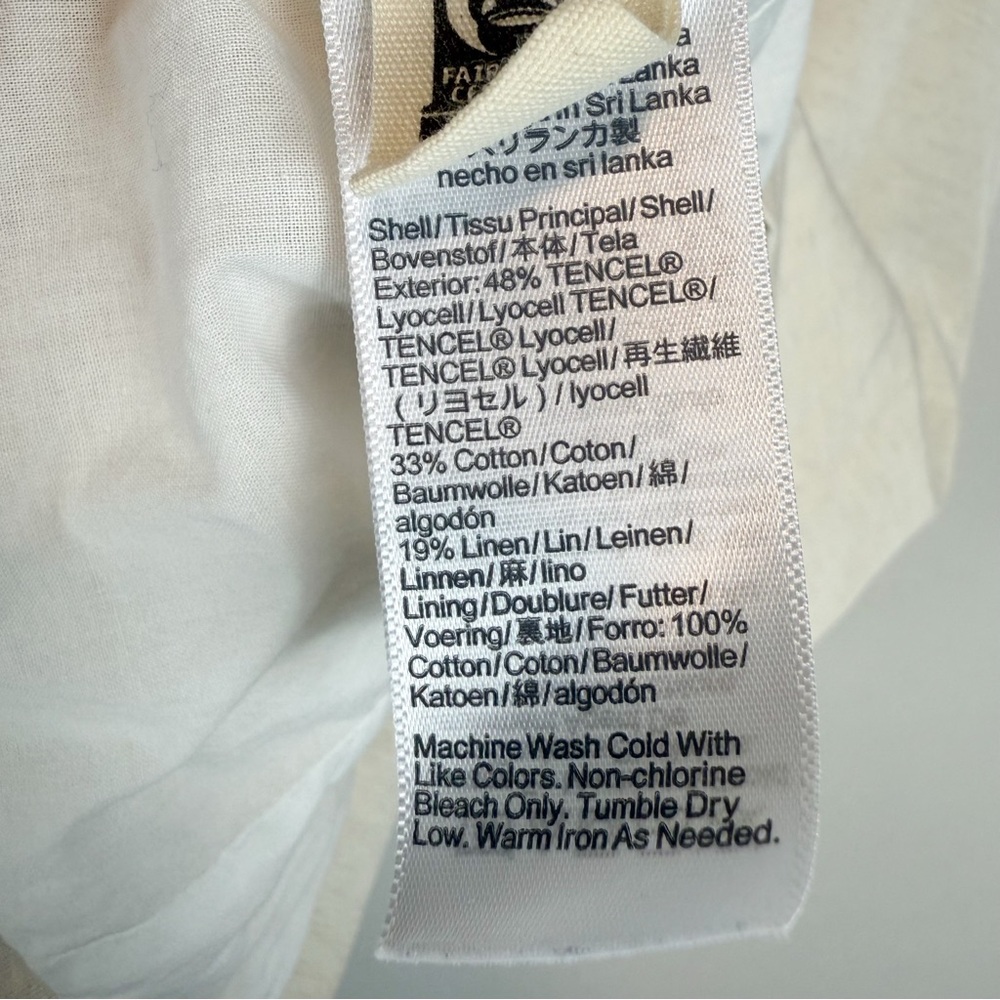 Madewell Crewneck Cutaway Vest in Drapey Twill Cream Linen Blend‎ Size 00 - Picture 13 of 14
